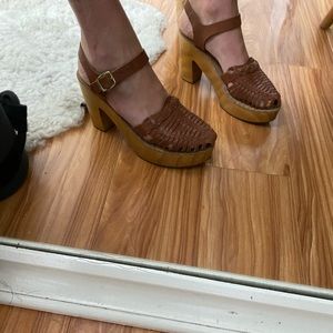 Sandal with chunky heel